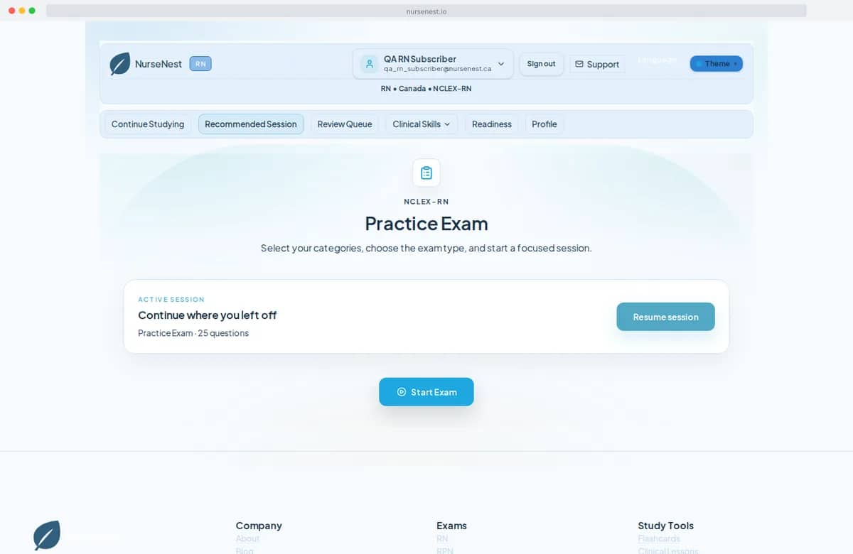 NurseNest answered question screen showing selected answer, correct answer, teaching rationale, and clinical pearl.