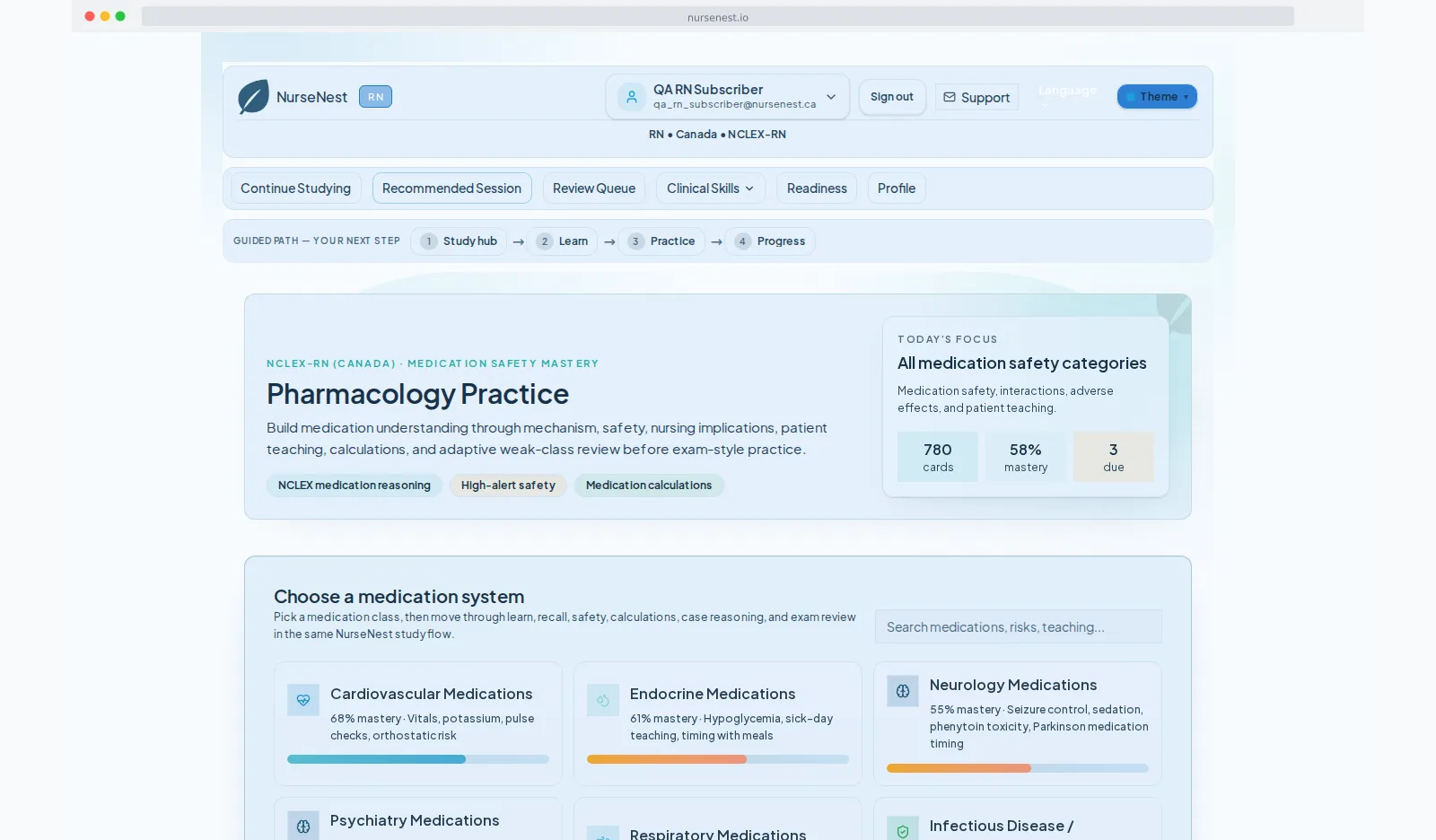NP pharmacology practice with medication class, monitoring, and case reasoning.