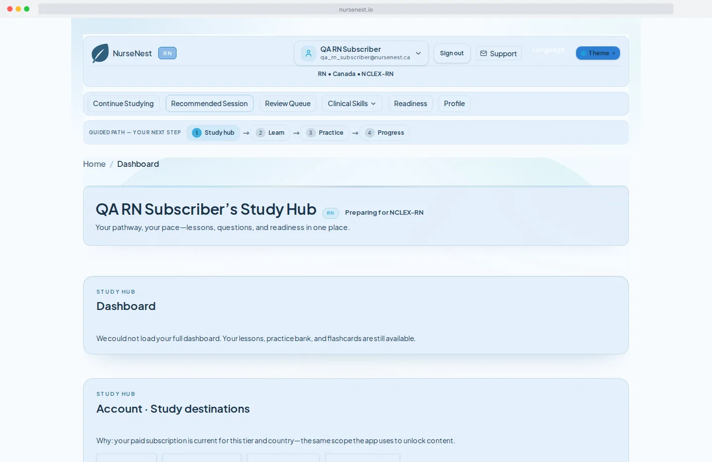 Learner progress dashboard showing activity trends and competency growth.